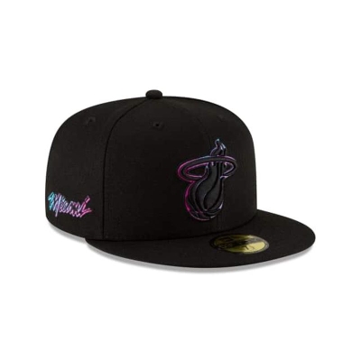 Miami Heat Gorra | New Era NBA City Edition Alt 59fifty Fitted Cap Mexico - Negros